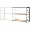 Global Industrial 3 Level, Extra HD Bulk Storage Rack, Wood Deck, Add On, 60inW x 48inD x 120inH 504328